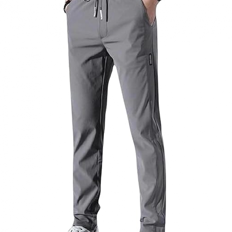 Men's Lycra Solid Jogger Pants with Elastic Waistband and Pockets